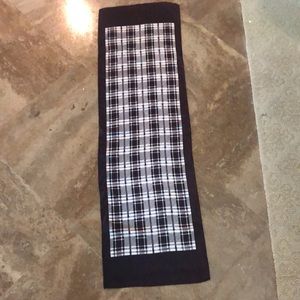Vintage Glentex Brown and white plaid silky scarf.